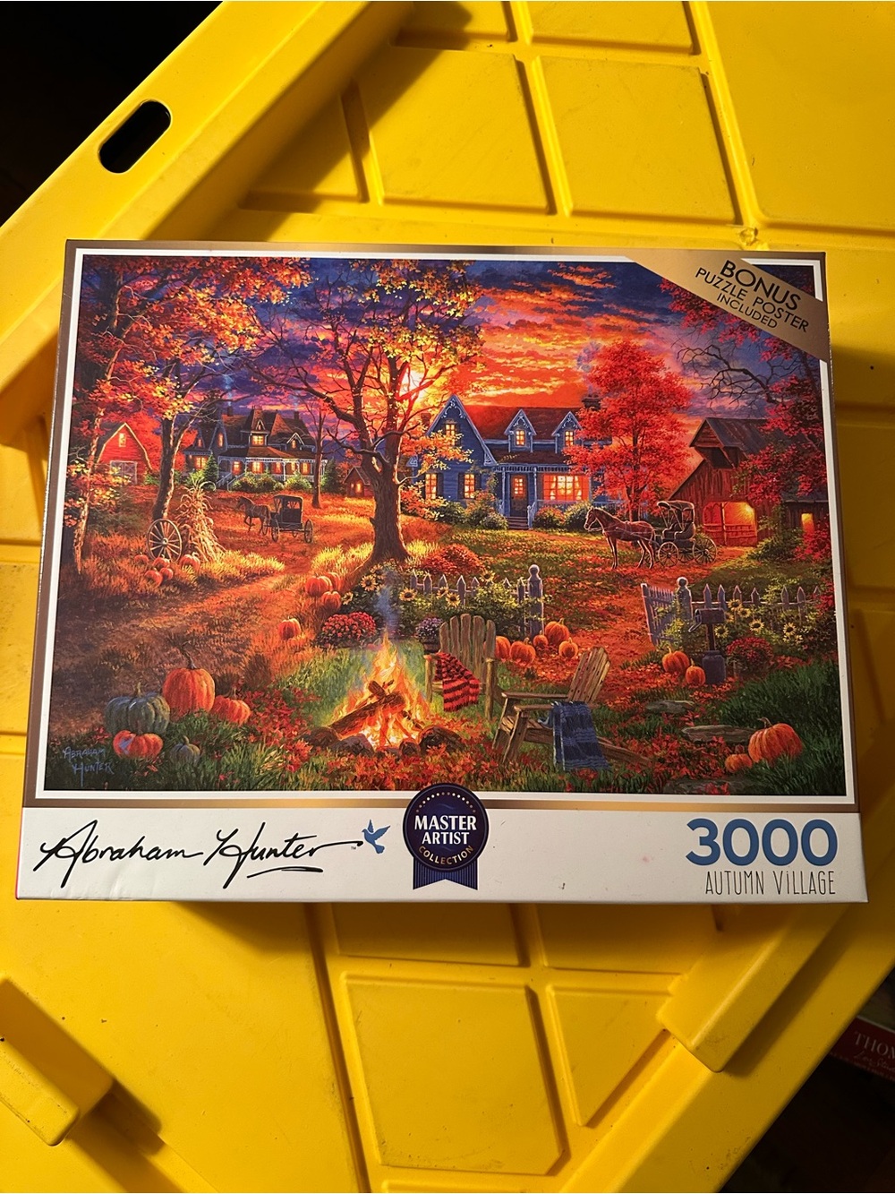 Autumn Village 3000-Piece Jigsaw Puzzle - Vibrant Orange